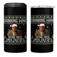 Charlie Hunnam Ed Gein Ugly Christmas 4 in 1 Can Cooler Tumbler Funny Drinking Wine Eating These Sinful Cold Cuts - Wonder Print Shop