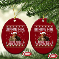 Charlie Hunnam Ed Gein Ugly Christmas Ceramic Ornament Funny Drinking Wine Eating These Sinful Cold Cuts - Wonder Print Shop