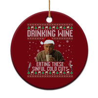 Charlie Hunnam Ed Gein Ugly Christmas Ceramic Ornament Funny Drinking Wine Eating These Sinful Cold Cuts - Wonder Print Shop