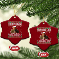 Charlie Hunnam Ed Gein Ugly Christmas Ceramic Ornament Funny Drinking Wine Eating These Sinful Cold Cuts - Wonder Print Shop