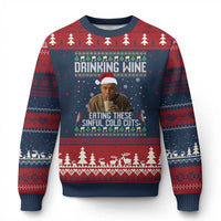 Charlie Hunnam Ed Gein Ugly Xmas Ugly Christmas Sweater Funny Drinking Wine Eating These Sinful Cold Cuts - Wonder Print Shop