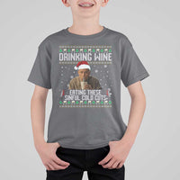 Charlie Hunnam Ed Gein Ugly Christmas T Shirt For Kid Funny Drinking Wine Eating These Sinful Cold Cuts - Wonder Print Shop