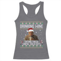 Charlie Hunnam Ed Gein Ugly Christmas Racerback Tank Top Funny Drinking Wine Eating These Sinful Cold Cuts - Wonder Print Shop