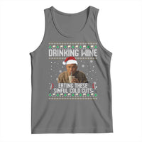 Charlie Hunnam Ed Gein Ugly Christmas Tank Top Funny Drinking Wine Eating These Sinful Cold Cuts - Wonder Print Shop