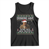 Charlie Hunnam Ed Gein Ugly Christmas Tank Top Funny Drinking Wine Eating These Sinful Cold Cuts - Wonder Print Shop