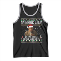 Charlie Hunnam Ed Gein Ugly Christmas Tank Top Funny Drinking Wine Eating These Sinful Cold Cuts - Wonder Print Shop