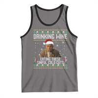 Charlie Hunnam Ed Gein Ugly Christmas Tank Top Funny Drinking Wine Eating These Sinful Cold Cuts - Wonder Print Shop