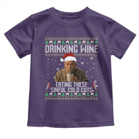 Charlie Hunnam Ed Gein Ugly Christmas Toddler T Shirt Funny Drinking Wine Eating These Sinful Cold Cuts - Wonder Print Shop
