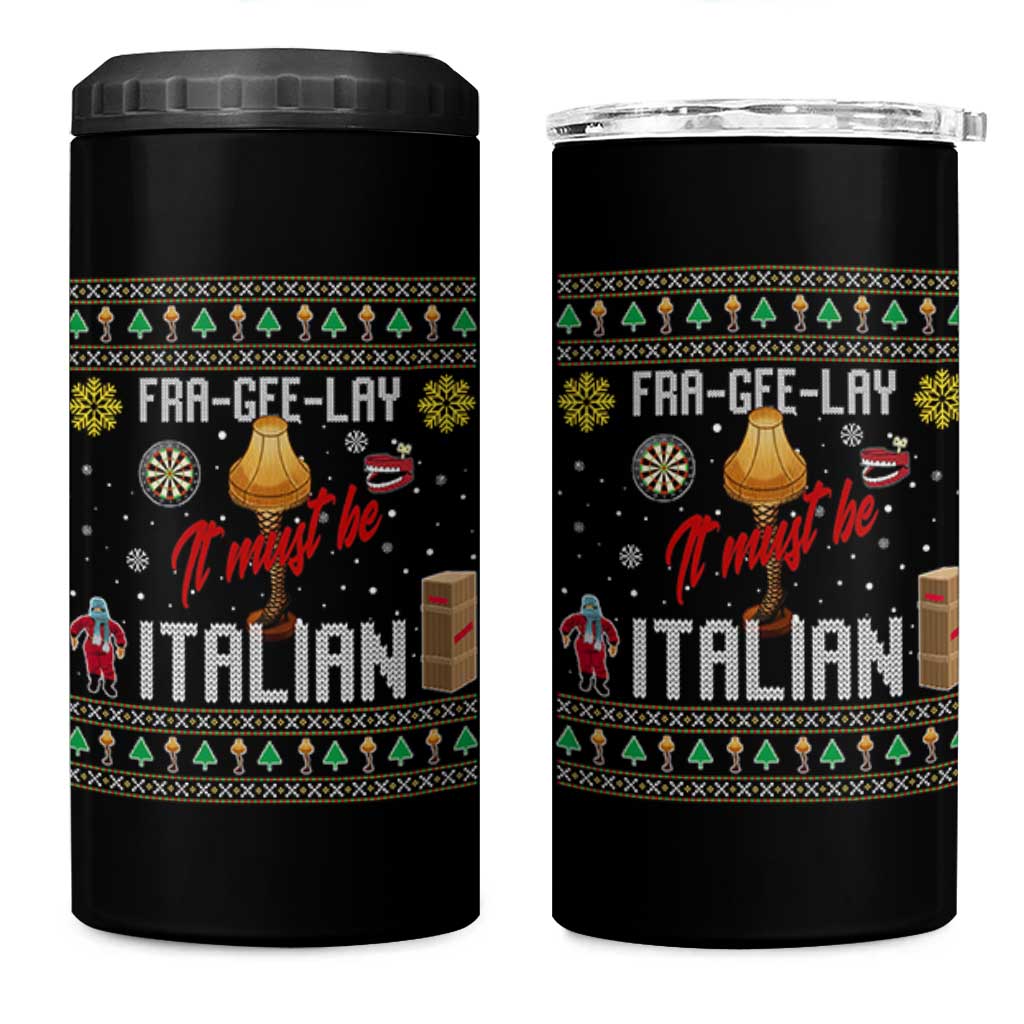 Leg Lamp Christmas 4 in 1 Can Cooler Tumbler Funny Ugly Xmas Fra Gee Lay - Wonder Print Shop