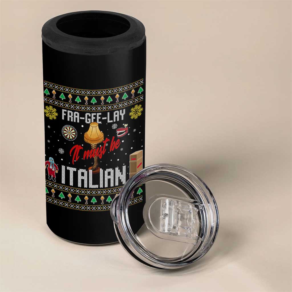 Leg Lamp Christmas 4 in 1 Can Cooler Tumbler Funny Ugly Xmas Fra Gee Lay - Wonder Print Shop