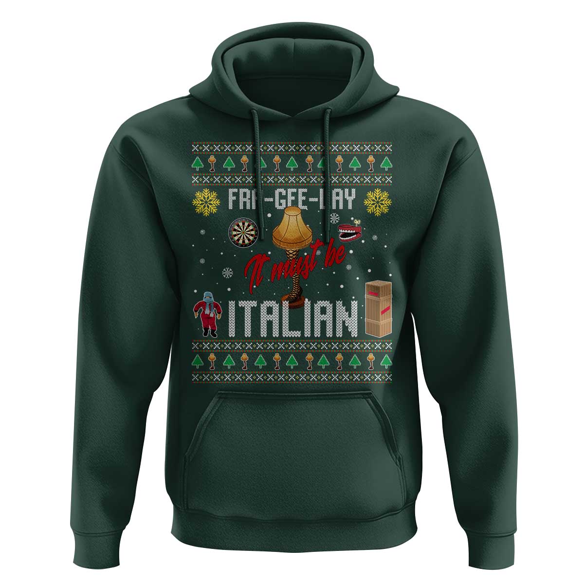 Leg Lamp Christmas Hoodie Funny Ugly Xmas Fra Gee Lay - Wonder Print Shop