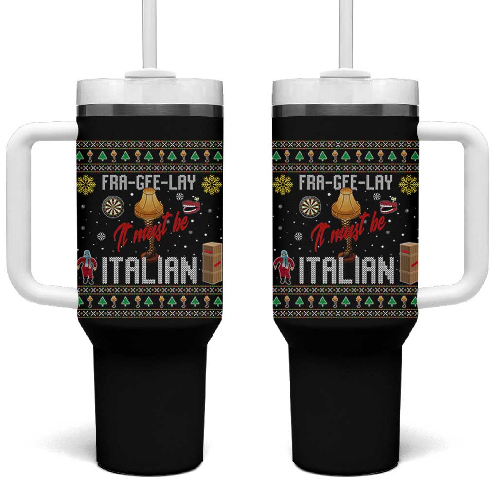 Leg Lamp Christmas Tumbler With Handle Funny Ugly Xmas Fra Gee Lay - Wonder Print Shop