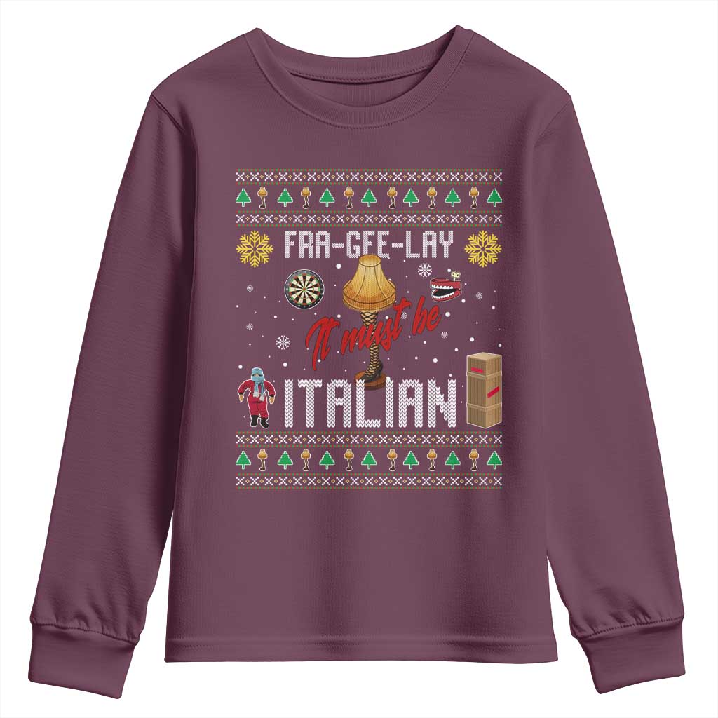 Leg Lamp Christmas Youth Sweatshirt Funny Ugly Xmas Fra Gee Lay - Wonder Print Shop