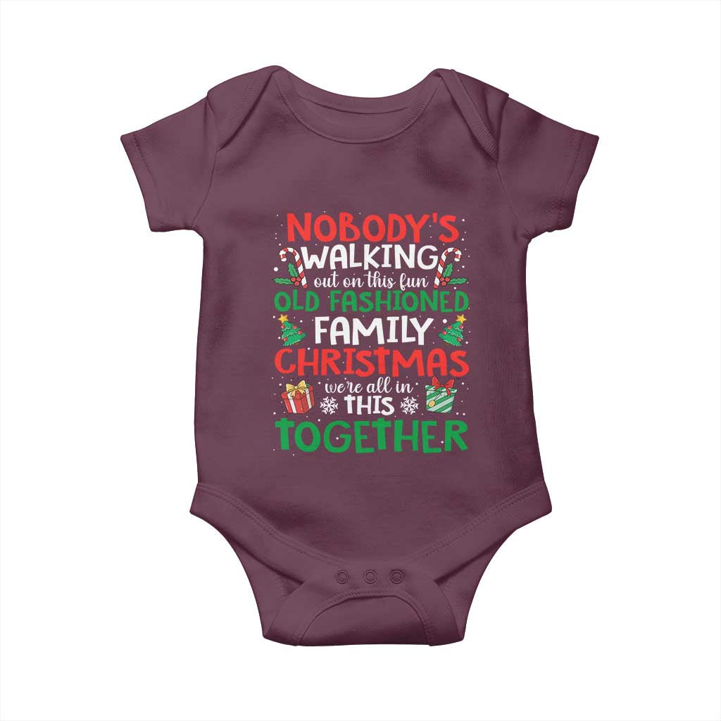 Christmas Family Vacation Baby Onesie Nobodys Walking Out On This Fun Old Family - Wonder Print Shop