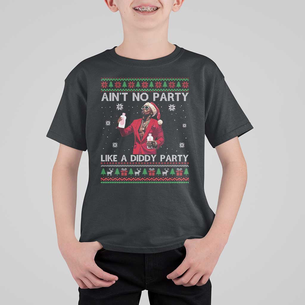 Funny Ugly Christmas T Shirt For Kid Aint No Party Like A Diddy Party - Wonder Print Shop