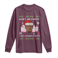Funny Christmas Long Sleeve Shirt Ain't No Party Like a Diddy Party Baby Oil Ugly Sweater Gifts