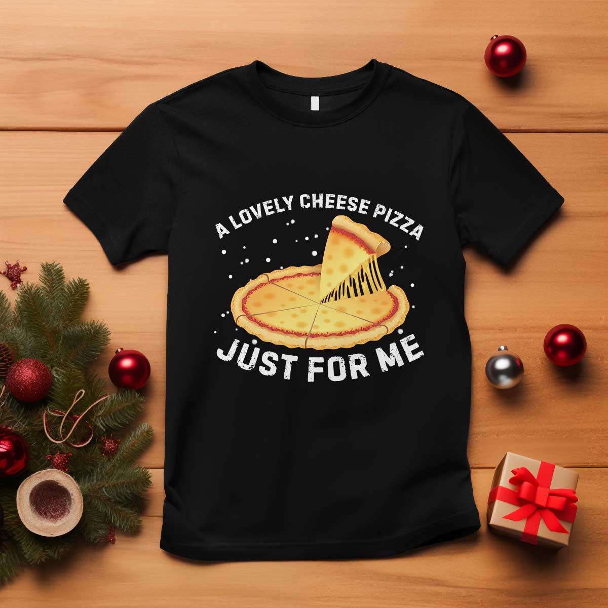 Funny Christmas Movie T Shirt Alone Kevin X-Mas Home A Lovely Cheese Pizza - Wonder Print Shop