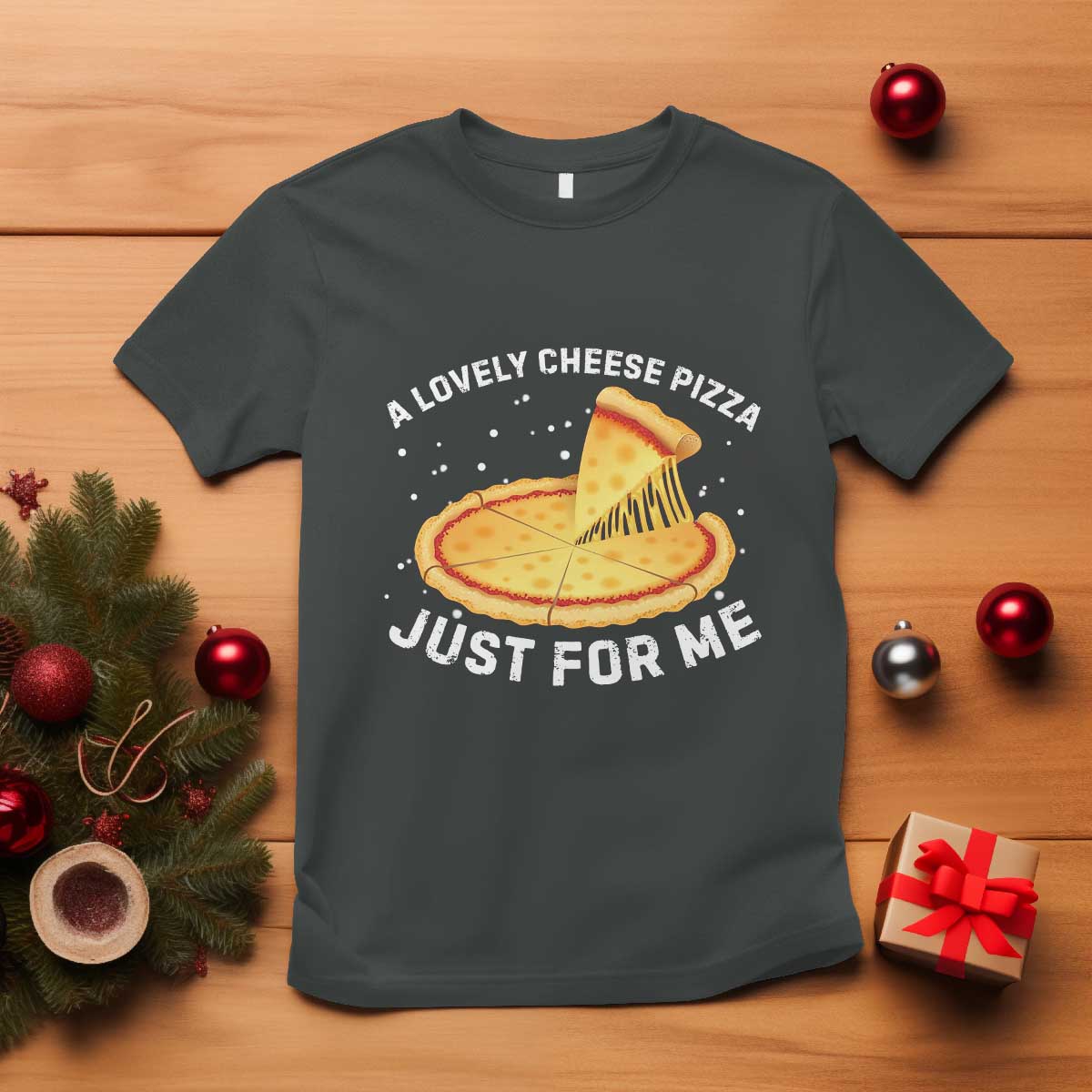 Funny Christmas Movie T Shirt Alone Kevin X-Mas Home A Lovely Cheese Pizza - Wonder Print Shop