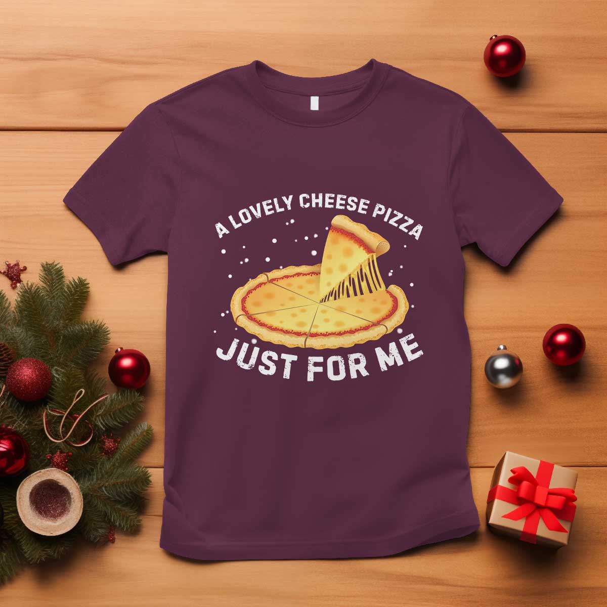 Funny Christmas Movie T Shirt Alone Kevin X-Mas Home A Lovely Cheese Pizza - Wonder Print Shop