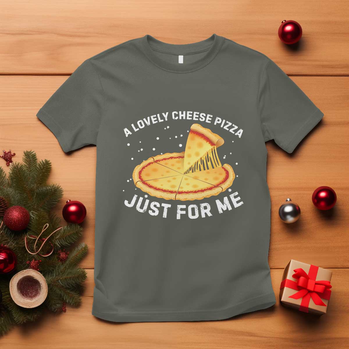 Funny Christmas Movie T Shirt Alone Kevin X-Mas Home A Lovely Cheese Pizza - Wonder Print Shop