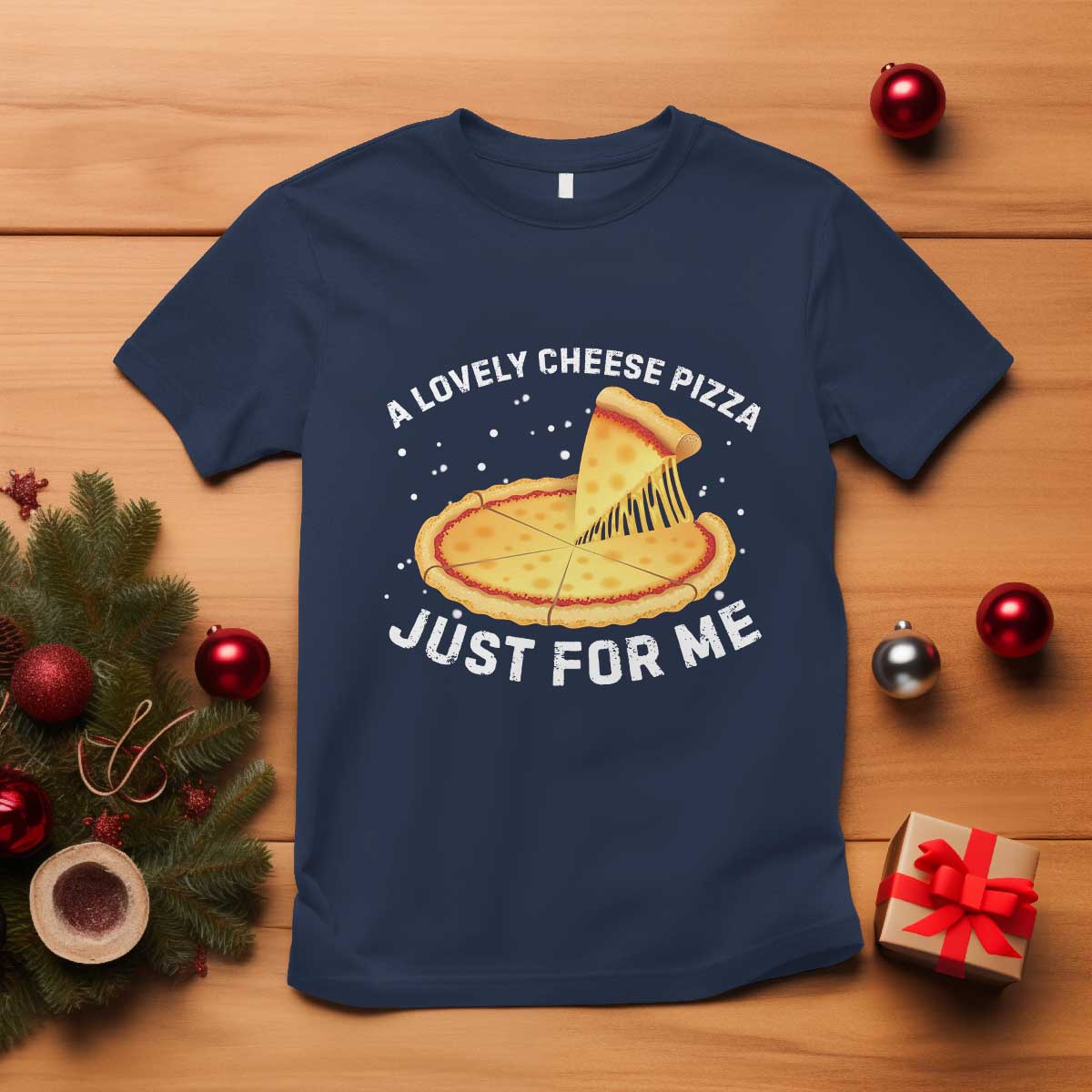 Funny Christmas Movie T Shirt Alone Kevin X-Mas Home A Lovely Cheese Pizza - Wonder Print Shop