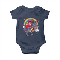 Christmas Santa Riding Dinosaur Deer Xmas Baby Onesie