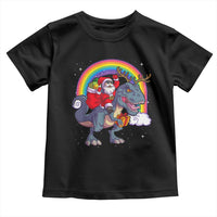 Christmas Santa Riding Dinosaur Deer Xmas Toddler T Shirt
