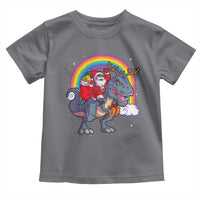 Christmas Santa Riding Dinosaur Deer Xmas Toddler T Shirt