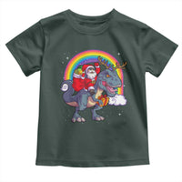 Christmas Santa Riding Dinosaur Deer Xmas Toddler T Shirt