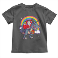 Christmas Santa Riding Dinosaur Deer Xmas Toddler T Shirt
