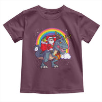 Christmas Santa Riding Dinosaur Deer Xmas Toddler T Shirt