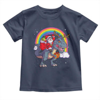 Christmas Santa Riding Dinosaur Deer Xmas Toddler T Shirt
