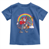 Christmas Santa Riding Dinosaur Deer Xmas Toddler T Shirt