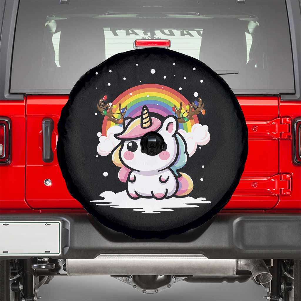 Unicorn Christmas Spare Tire Cover Cute Xmas Girls Rainbow - Wonder Print Shop