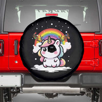 Unicorn Christmas Spare Tire Cover Cute Xmas Girls Rainbow - Wonder Print Shop
