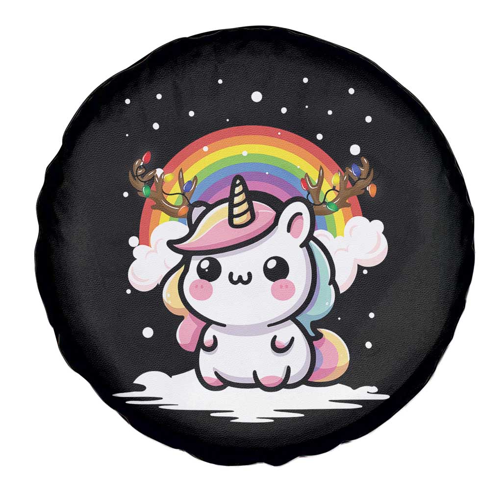 Unicorn Christmas Spare Tire Cover Cute Xmas Girls Rainbow - Wonder Print Shop