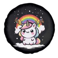 Unicorn Christmas Spare Tire Cover Cute Xmas Girls Rainbow - Wonder Print Shop