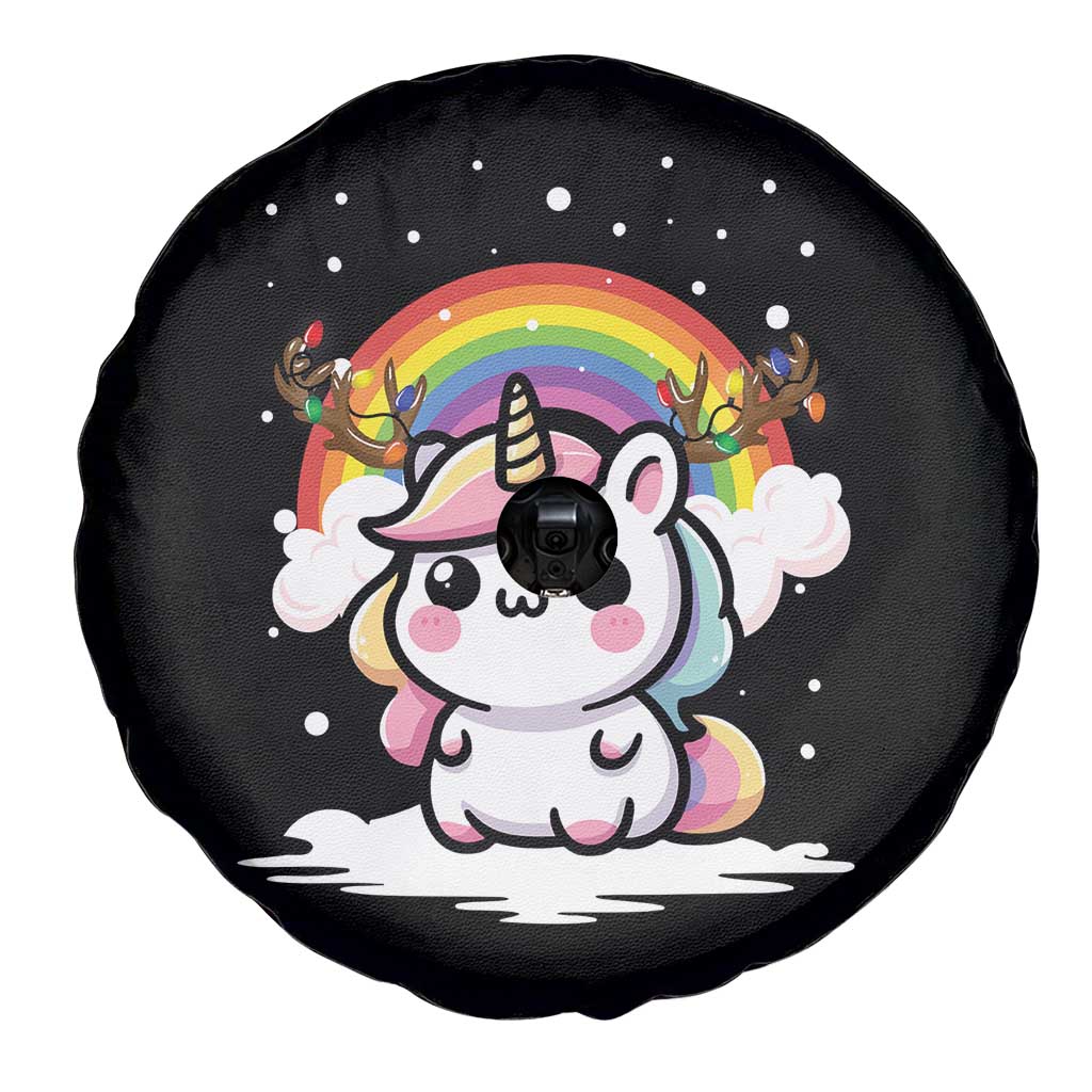 Unicorn Christmas Spare Tire Cover Cute Xmas Girls Rainbow - Wonder Print Shop