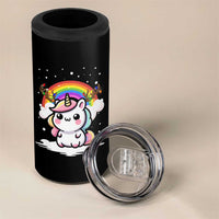 Unicorn Christmas 4 in 1 Can Cooler Tumbler Cute Xmas Girls Rainbow - Wonder Print Shop