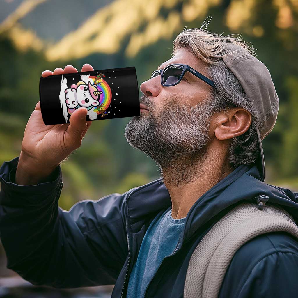 Unicorn Christmas 4 in 1 Can Cooler Tumbler Cute Xmas Girls Rainbow - Wonder Print Shop