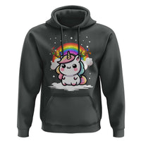 Unicorn Christmas Hoodie Cute Xmas Girls Rainbow - Wonder Print Shop