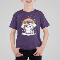 Unicorn Christmas T Shirt For Kid Cute Xmas Girls Rainbow - Wonder Print Shop