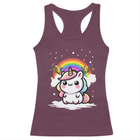 Unicorn Christmas Racerback Tank Top Cute Xmas Girls Rainbow - Wonder Print Shop