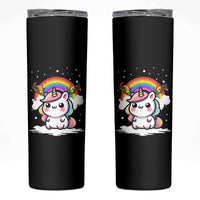 Unicorn Christmas Skinny Tumbler Cute Xmas Girls Rainbow - Wonder Print Shop