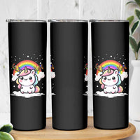 Unicorn Christmas Skinny Tumbler Cute Xmas Girls Rainbow - Wonder Print Shop