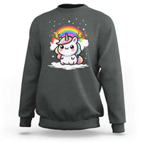 Unicorn Christmas Sweatshirt Cute Xmas Girls Rainbow - Wonder Print Shop
