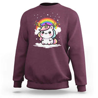 Unicorn Christmas Sweatshirt Cute Xmas Girls Rainbow - Wonder Print Shop