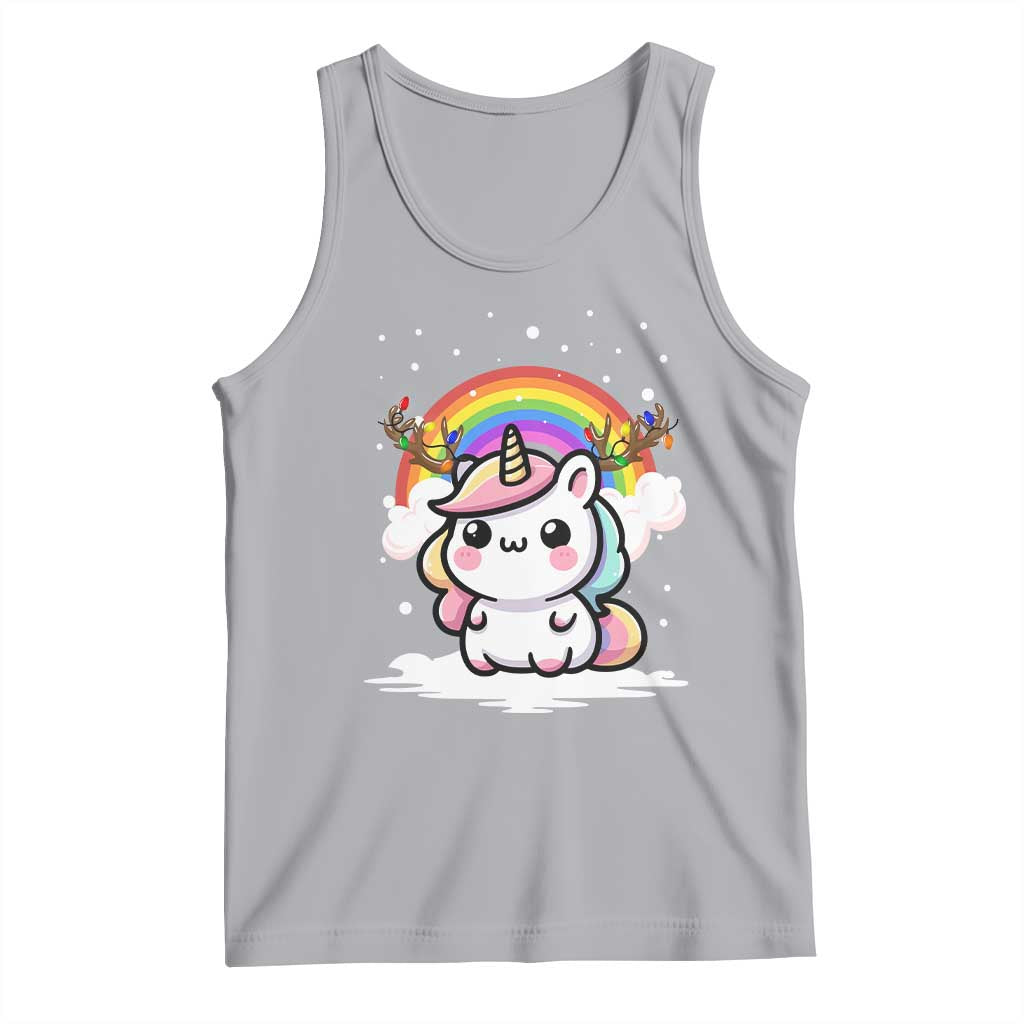 Unicorn Christmas Tank Top Cute Xmas Girls Rainbow - Wonder Print Shop
