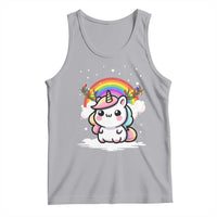 Unicorn Christmas Tank Top Cute Xmas Girls Rainbow - Wonder Print Shop