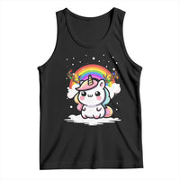 Unicorn Christmas Tank Top Cute Xmas Girls Rainbow - Wonder Print Shop